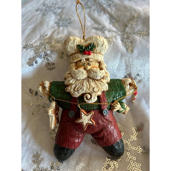 Santa Claus Chef Resin Ornament With Hanging String Christmas Ornaments - Picture 9 of 9